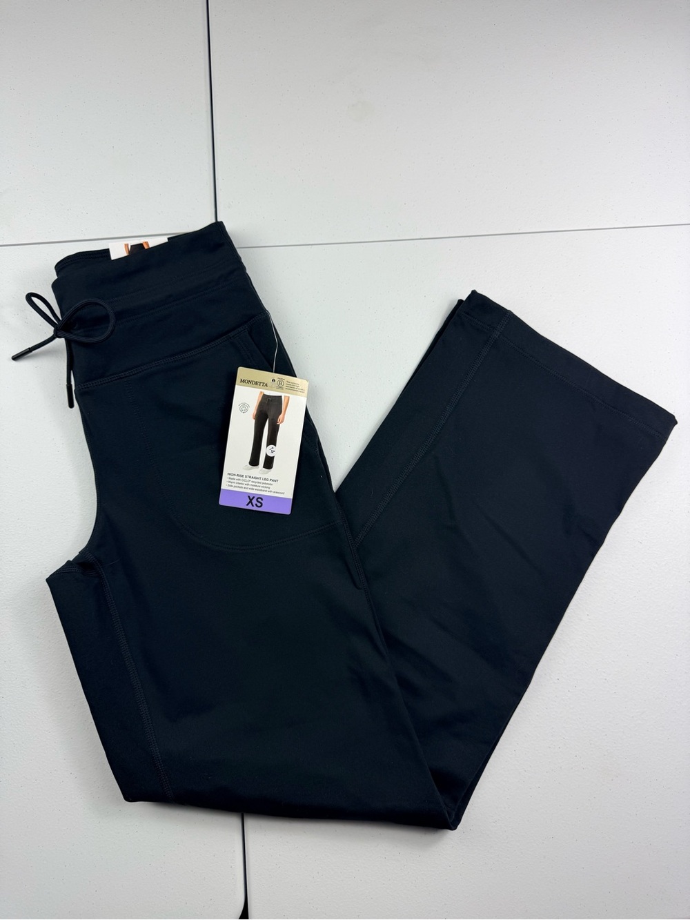 Mondetta Women's Black Drawstring Active high rise pants